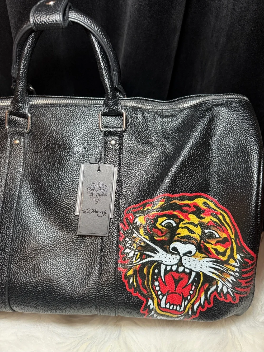 Ed Hardy Roaring Tiger Black Duffle Bag